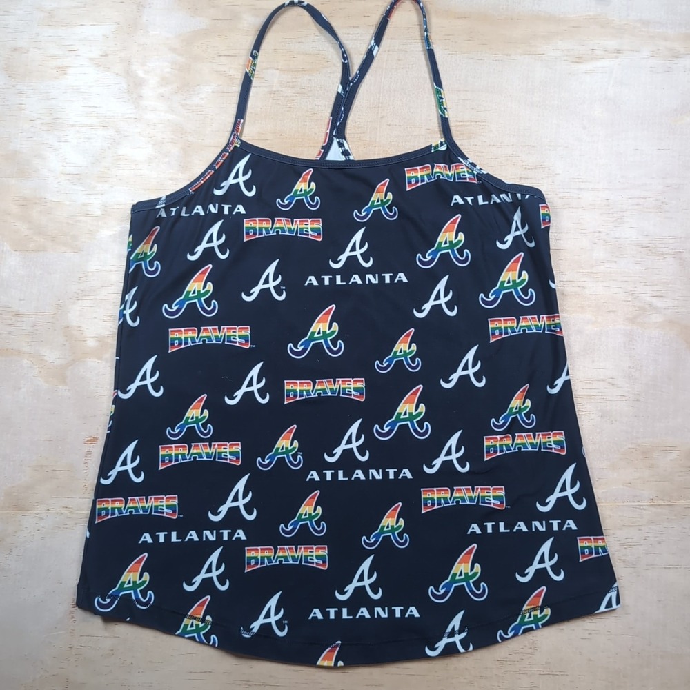 MLB Atlanta Braves Pride Flag Rainbow Women's Tank Top Size M Concept Sports